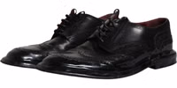 Black Leather Derby Wingtip Formal Shoes 3