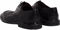 Black Leather Derby Wingtip Formal Shoes 4