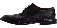 Black Leather Derby Wingtip Formal Shoes 5