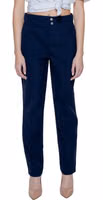 Blue Polyamide Casual Pants 1