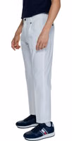 White Cotton Casual Pants 3