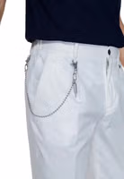 White Cotton Casual Pants 4
