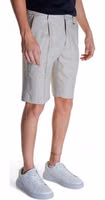 Beige Linen Bermuda Shorts 4