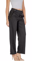 Black Polyester Casual Pants 3