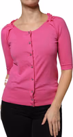 Pink Wool Button Down Cardigan Sweater 1