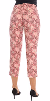 Pink Floral Brocade Capri Pants 3
