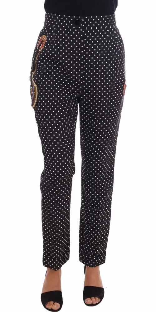 Black Polka Dot Sicily Crystal Pants