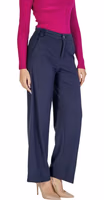 Blue Viscose Casual Pants 3