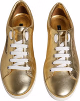 Gold Leather Logo London Men Sneakers Shoes 2