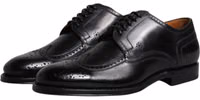 Black Leather Derby Wingtip Formal Shoes 3