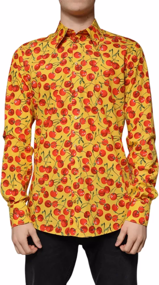 Yellow Cherry Cotton MARTINI Dress Shirt