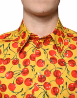 Yellow Cherry Cotton MARTINI Dress Shirt 4