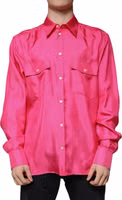 Pink Silk Collared Button Down Men Shirt 1