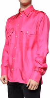 Pink Silk Collared Button Down Men Shirt 2
