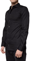 Black Cotton Formal Long Sleeves Dress Shirt 2