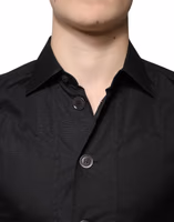 Black Cotton Formal Long Sleeves Dress Shirt 4