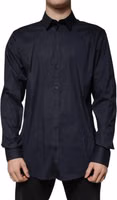 Black Cotton Blend Formal GOLD Dress Shirt 1