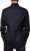 Black Cotton Blend Formal GOLD Dress Shirt 3