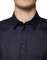 Black Cotton Blend Formal GOLD Dress Shirt 4