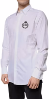 White Cotton Logo Formal Men GOLD Dress Shirt 2