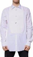 White Bib Cotton Poplin GOLD Formal Shirt 1