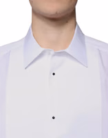 White Bib Cotton Poplin GOLD Formal Shirt 4