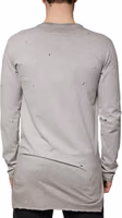 Gray Printed Cotton Crewneck Pullover Sweater 3