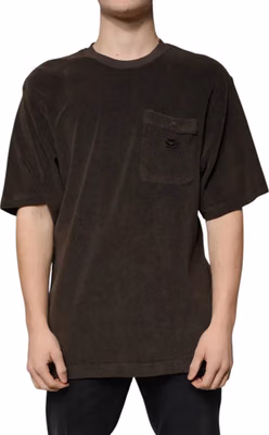 Brown Cotton Crew Neck Short Sleeves T-shirt