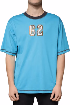 Blue Logo Crew Neck Short Sleeves T-shirt