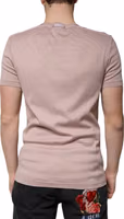 Brown Cotton Short Sleeves Round Neck T-shirt 3