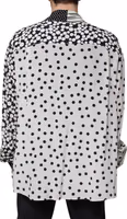 Black White Polka Dots Silk Men Casual Shirt 3