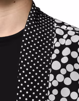 Black White Polka Dots Silk Men Casual Shirt 5