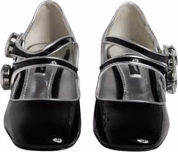Black Patent Leather Crystal Mary Jane Pumps Shoes 1