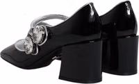 Black Patent Leather Crystal Mary Jane Pumps Shoes 4