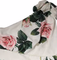 White Floral Silk One Shoulder Midi Dress 5