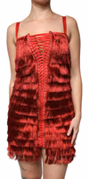 Red Lace Tassel Sleeveless Sheath Mini Dress 1