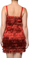 Red Lace Tassel Sleeveless Sheath Mini Dress 3