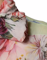 Multicolor Floral Patchwork Ascot Collar Top 5