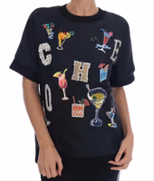 Black Brocade Cocktail Crystal Sweater 1