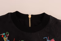 Black Brocade Cocktail Crystal Sweater 5
