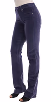 Purple Corduroy Stretch Bootcut Pants 2