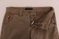 Brown Cotton Casual Slim Fit Pants 4