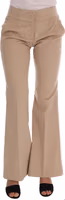 Beige Cotton Bootcut Pants 1
