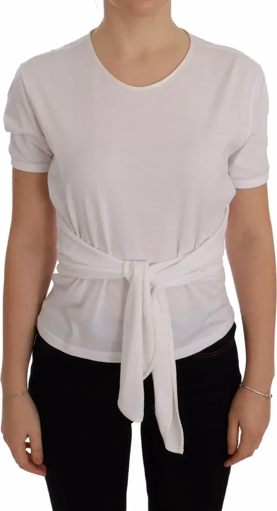 White Cotton Silk T-Shirt