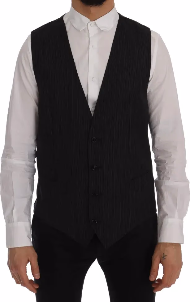 Gray Wool Stretch Vest