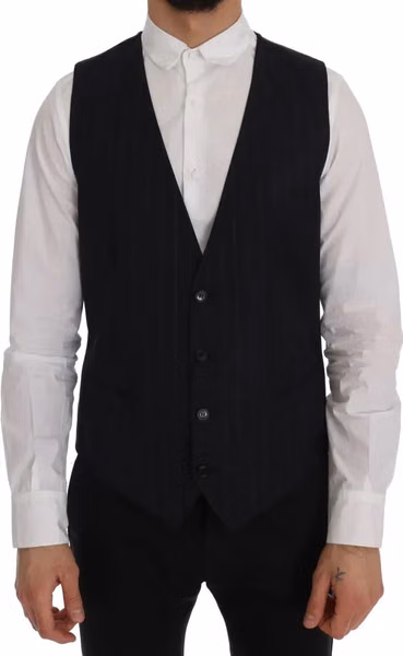 Blue Wool Stretch Vest