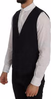 Blue Wool Stretch Vest 2