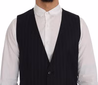 Blue Wool Stretch Vest 4
