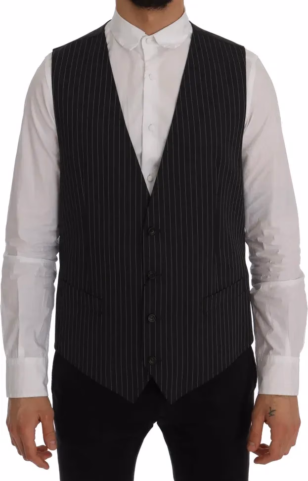 Gray Wool Stretch Vest