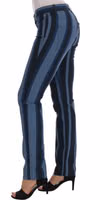 Blue GIRLY Striped Cotton Jeans 2